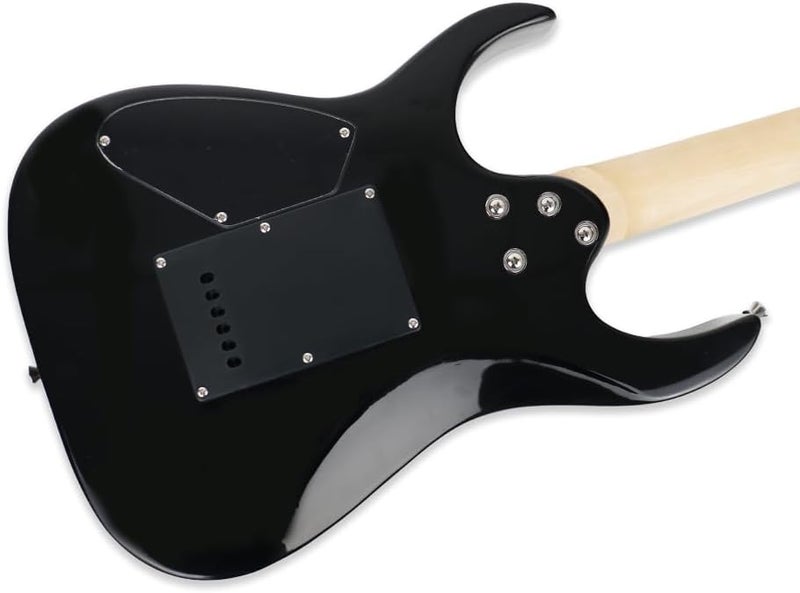 demusea electric guitar single tremolo black color 24frets HSH pickups dot inlay maple neck phoenix body 5ways toggle 1V 1T control portable practice for beginner starter or band player (YBNDOT-BK) - Image 5